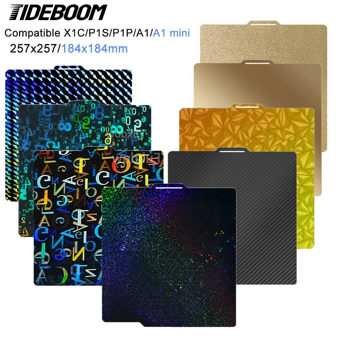 For Bambulab A1 Construction Plate P1S X1C PEI Structured 257x257 184x184 A1 Mini PEY PEO Steel Sheet for X1C Bambulab P1P Bed