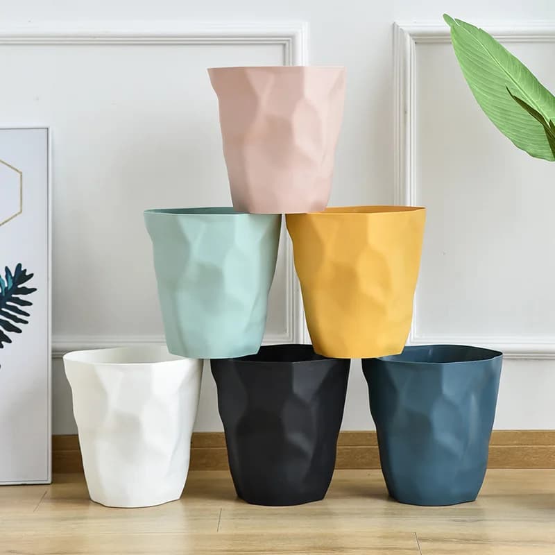 Nordic Style Foldable Waste Bin for Kitchen Living Room Bedroom Bathroom Creative Irregular Trash Can
