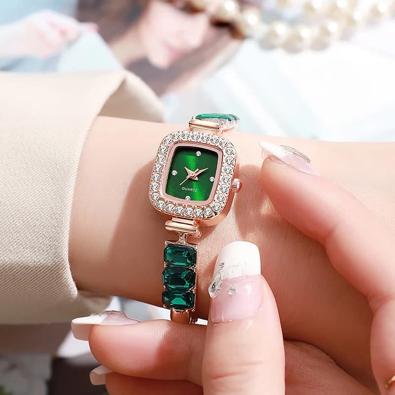 Nuovo Orologio da Polso di Lusso con Bracciale in Cristallo per Donna, Orologi al Quarzo in Acciaio Inossidabile, Regalo Elegante