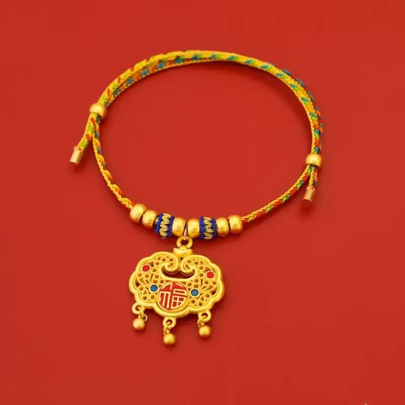 Dog long life lock cat safety lock health blessing necklace collar pet gold lock