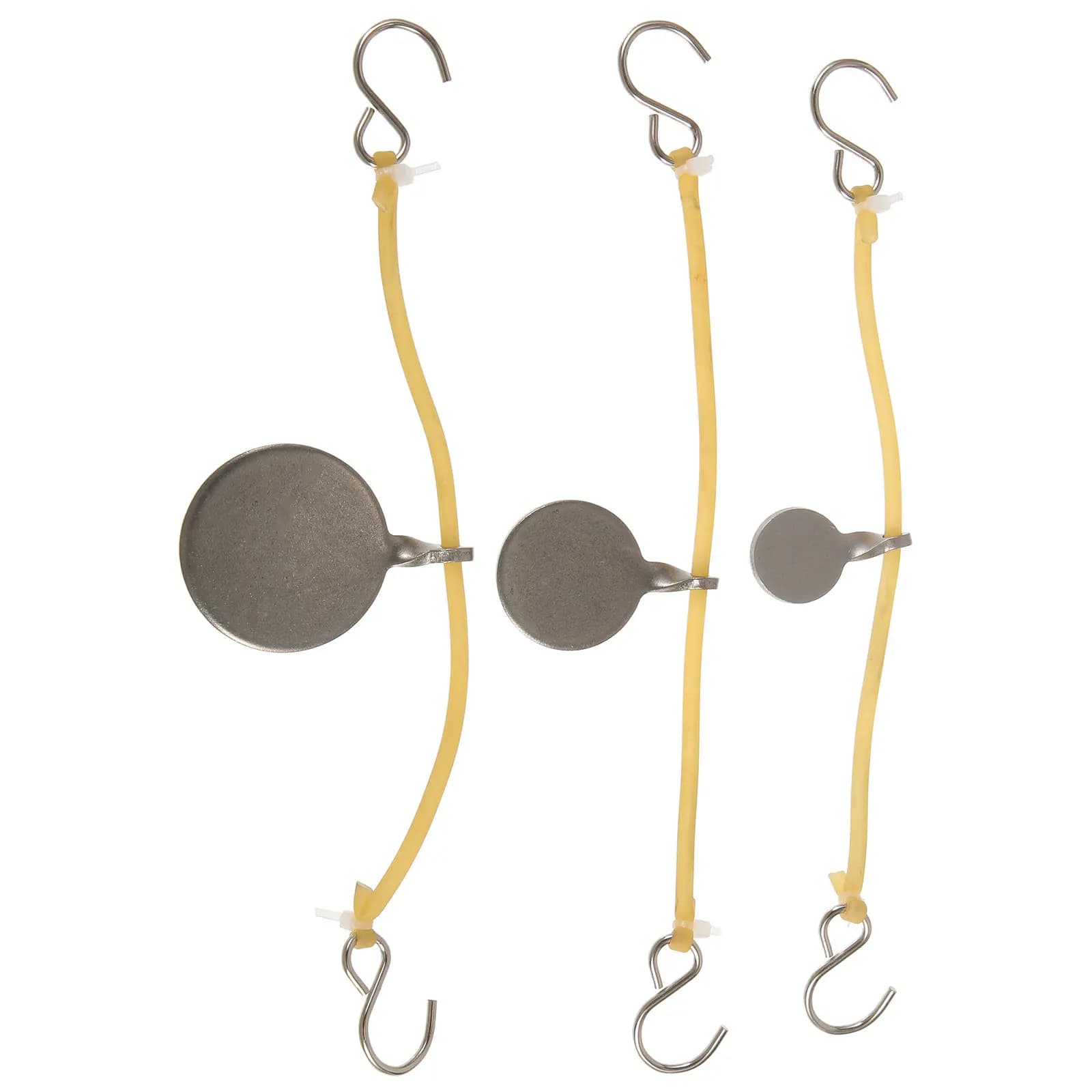 1 set of stainless steel hanging targets with elastic buckle, outdoor training tools, wear-resistant, sturdy and portable