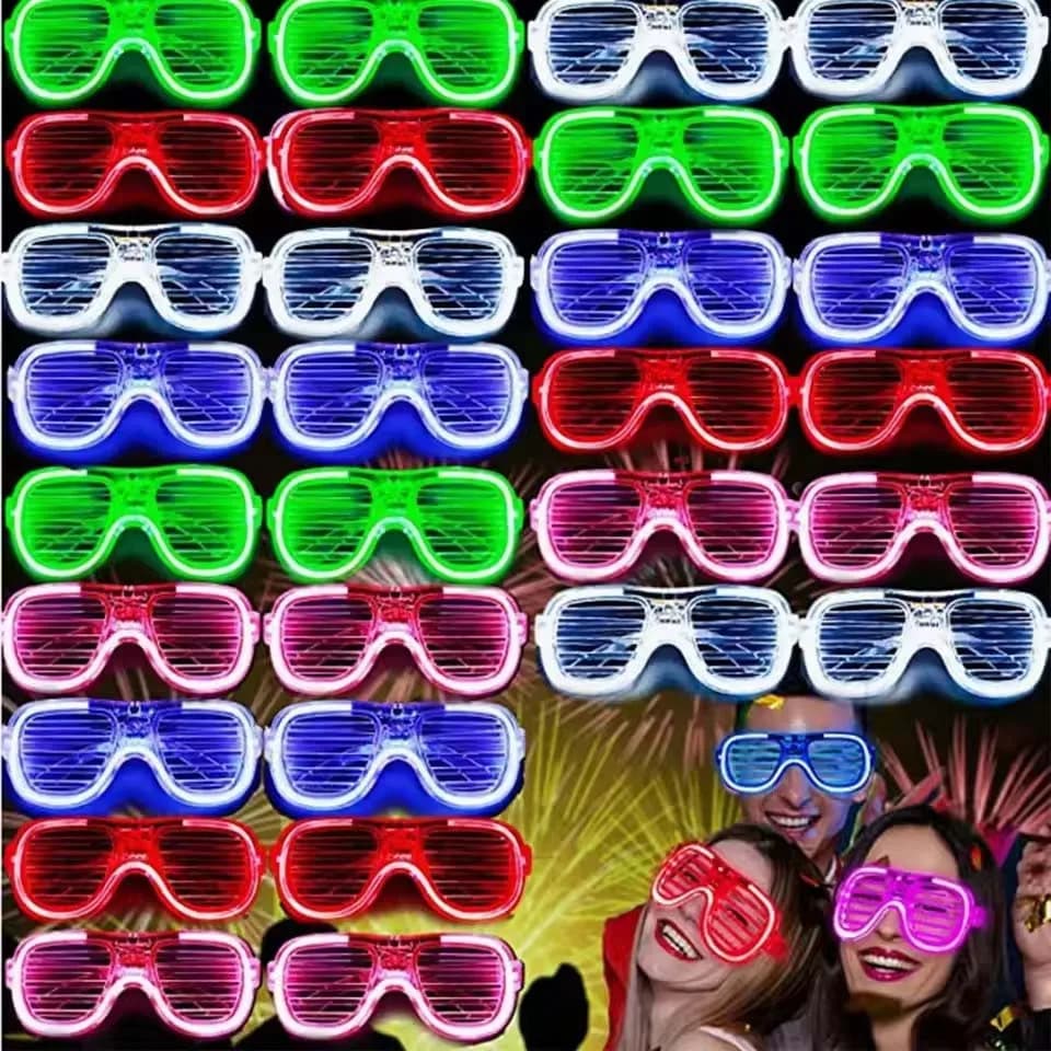 5-50 Pcs Light Up LED Glasses Bulk 5 Colors Glow Glasses Glow in The Dark Party Supplies Neon Party Favors for Kids Adults