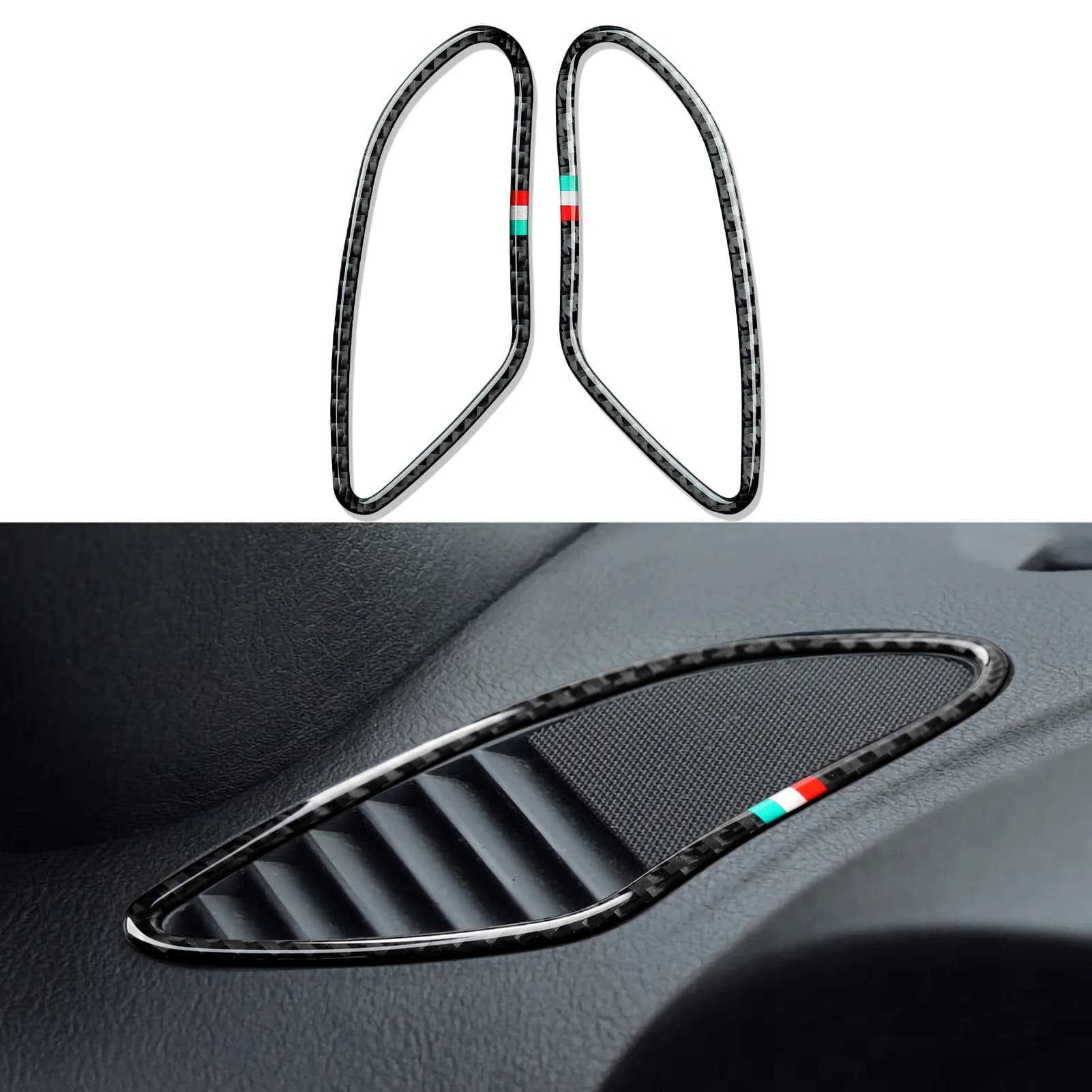 Per Alfa Romeo 159 Brera Spider (2004-2011) Accessori di rivestimento, pannello di uscita dell'aria laterale del cruscotto dell'auto, adesivo interno in fibra di carbonio