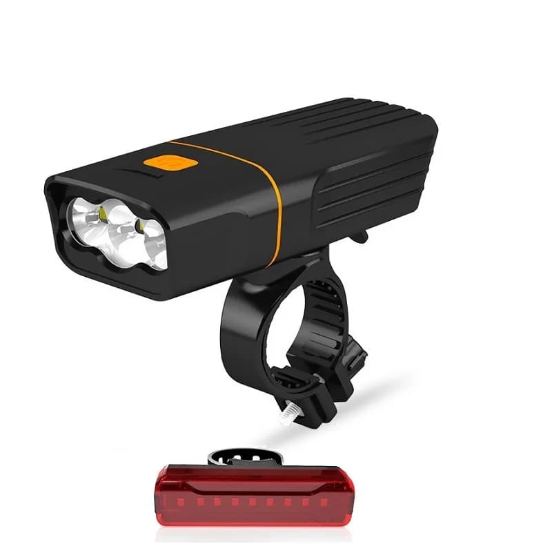 NIA-B1 Rechargeable LED lights via USB 1000 lm for front and rear lights set for mountain bike 1