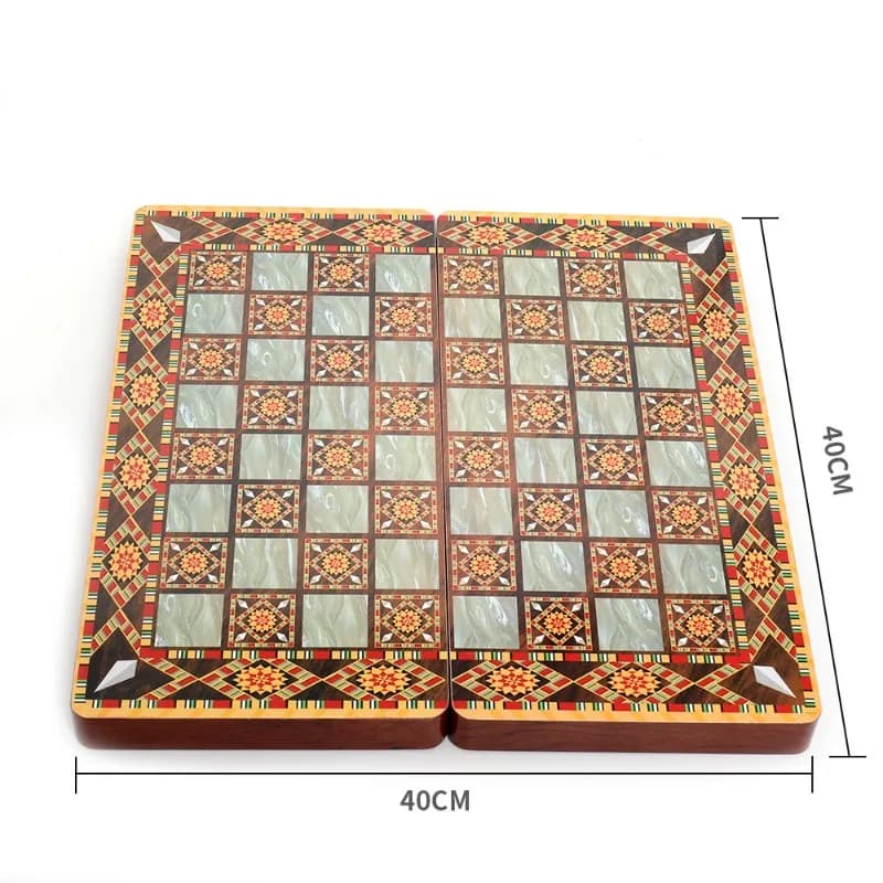 Set di Scacchi Internazionali Multifunzionale 3-in-1 da 40cm, Gioco da Tavolo con Confezione Regalo