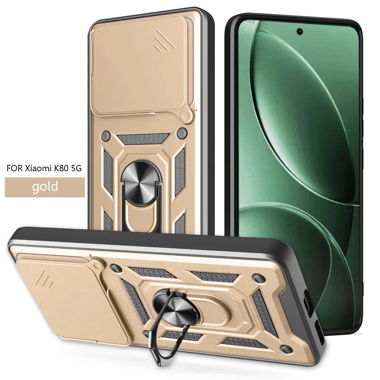 Custodia per Xiaomi Redmi K80 Slide Camera Proteggi supporto Custodia per telefono Funda per Redmi K80Pro K70E K70Pro 5G Cover