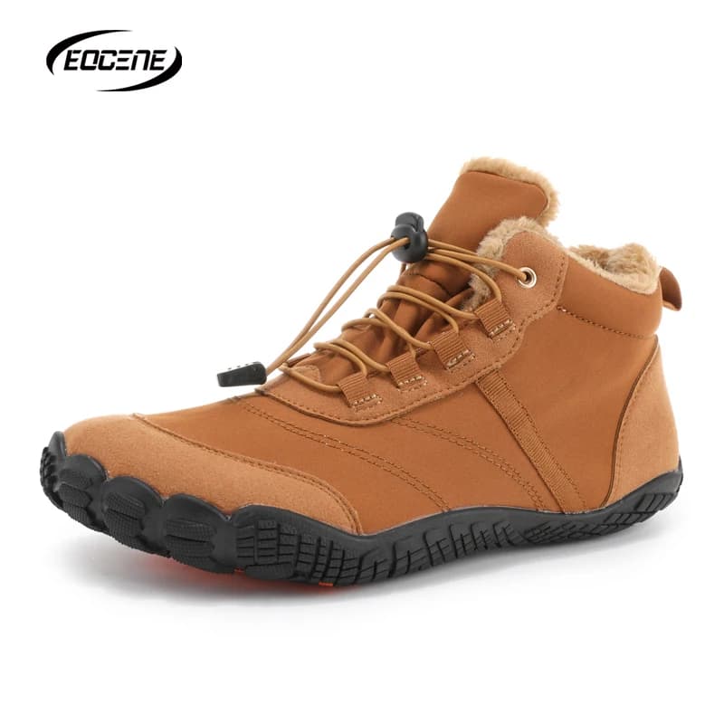 EOCENE Men Women Fleece Lined Winter Snow Boots, Non-slip Waterproof Outdoor Warm Hiking Shoes