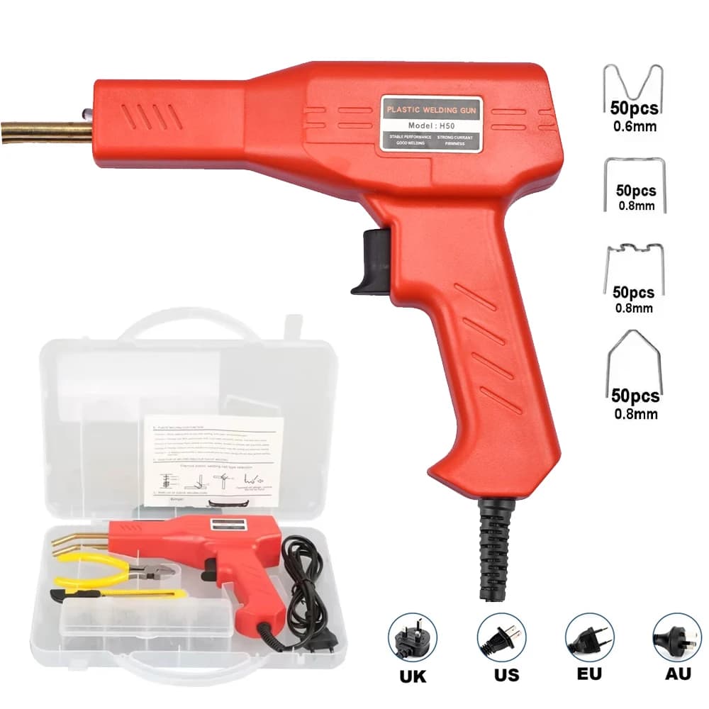 Saldatore per punti metallici in plastica Macchina per la riparazione di PVC Strumenti di riparazione per paraurti auto Cucitrice a caldo Saldatore di plastica Pistola Saldatrice