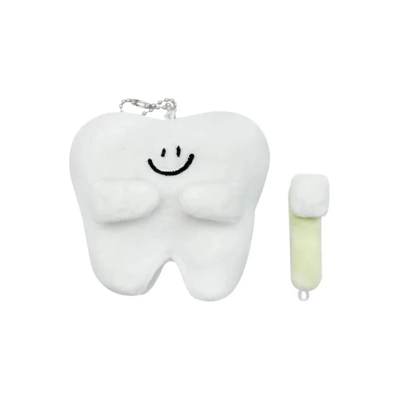 1 Pezzo di Divertente Ciondolo a Forma di Spazzolino in Peluche, Charm per Borsa o Portachiavi, Ideale come Regalo per Dentisti e Laboratori