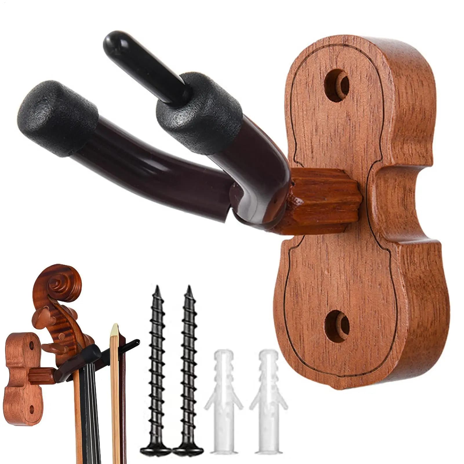 Wall-mounted violin hooks Wall Mahogany Guitar Hanger Load-Bearing Violin stands for Guitar Violin Ukulele Viola