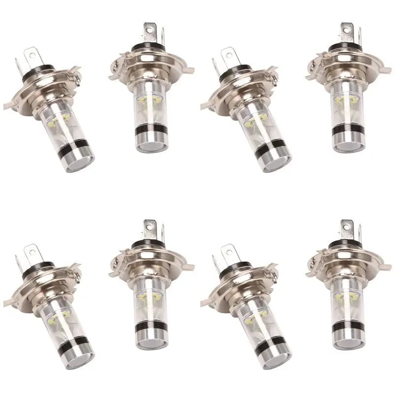 Well 8 Pcs H4 9003 HB2 LED Motorcycle Headlight Bulbs HID Hi&Low 6500K White Power