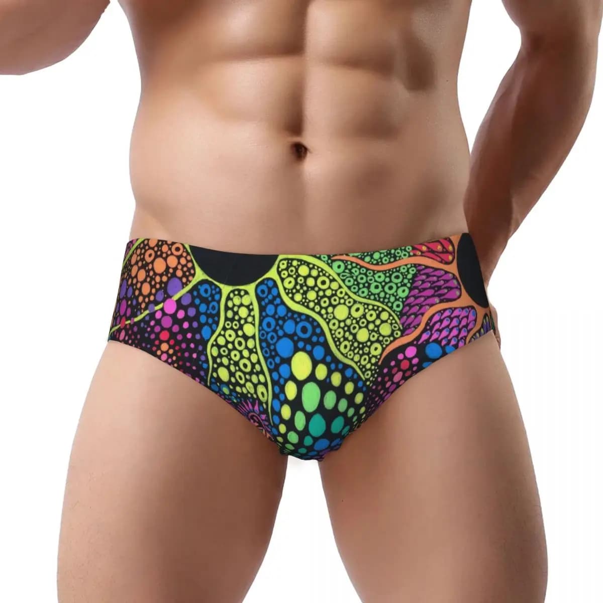 Biancheria intima elasticizzata traspirante da donna con funghi magici personalizzati Trippy psichedelico al neon pastello gotico