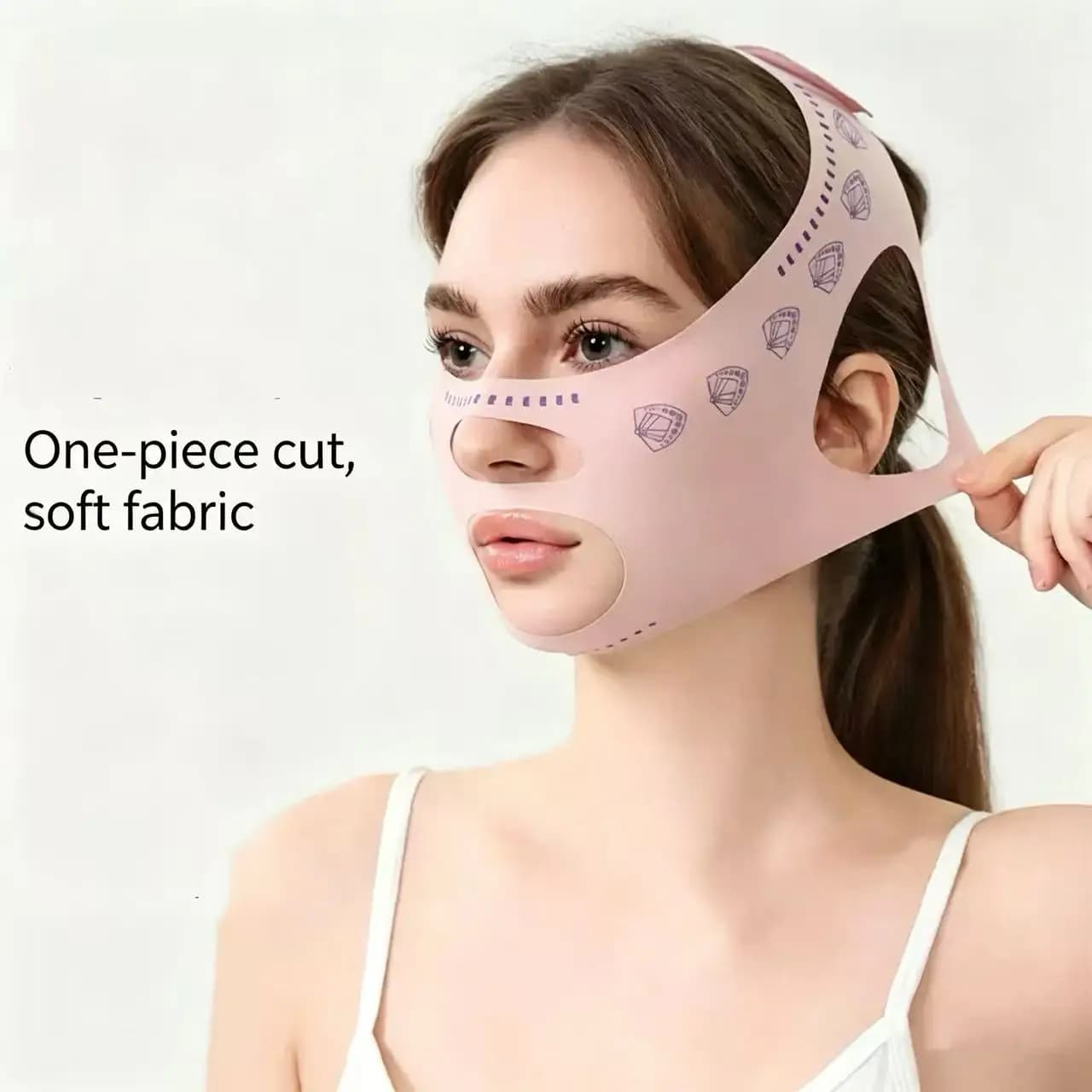 Benda Lifting Viso a V, Riduttore Doppio Mento, Fascia Snellente Viso, Maschera Modellante Viso per Dormire, Strumento Lifting