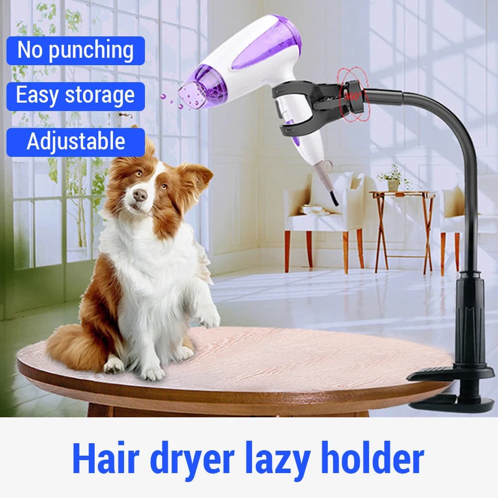 Support for hair dryer support for hands-free hair dryer support for adjustable clamp for table arm for dog grooming with clamp