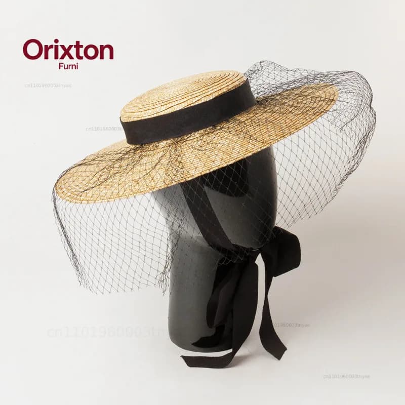 ins summner dropshipping handmade straw long ribbon mesh fashion holiday lady sun cap women leisure hat
