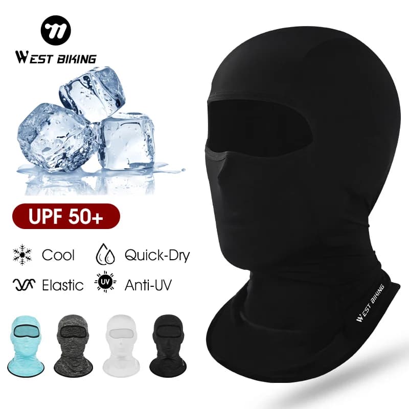 WEST BIKING Balaclava Estiva in Seta Ghiacciata, Protezione UV, Copricapo da Ciclismo Anti-Sudore ad Asciugatura Rapida, Copriviso per Bicicletta e Moto