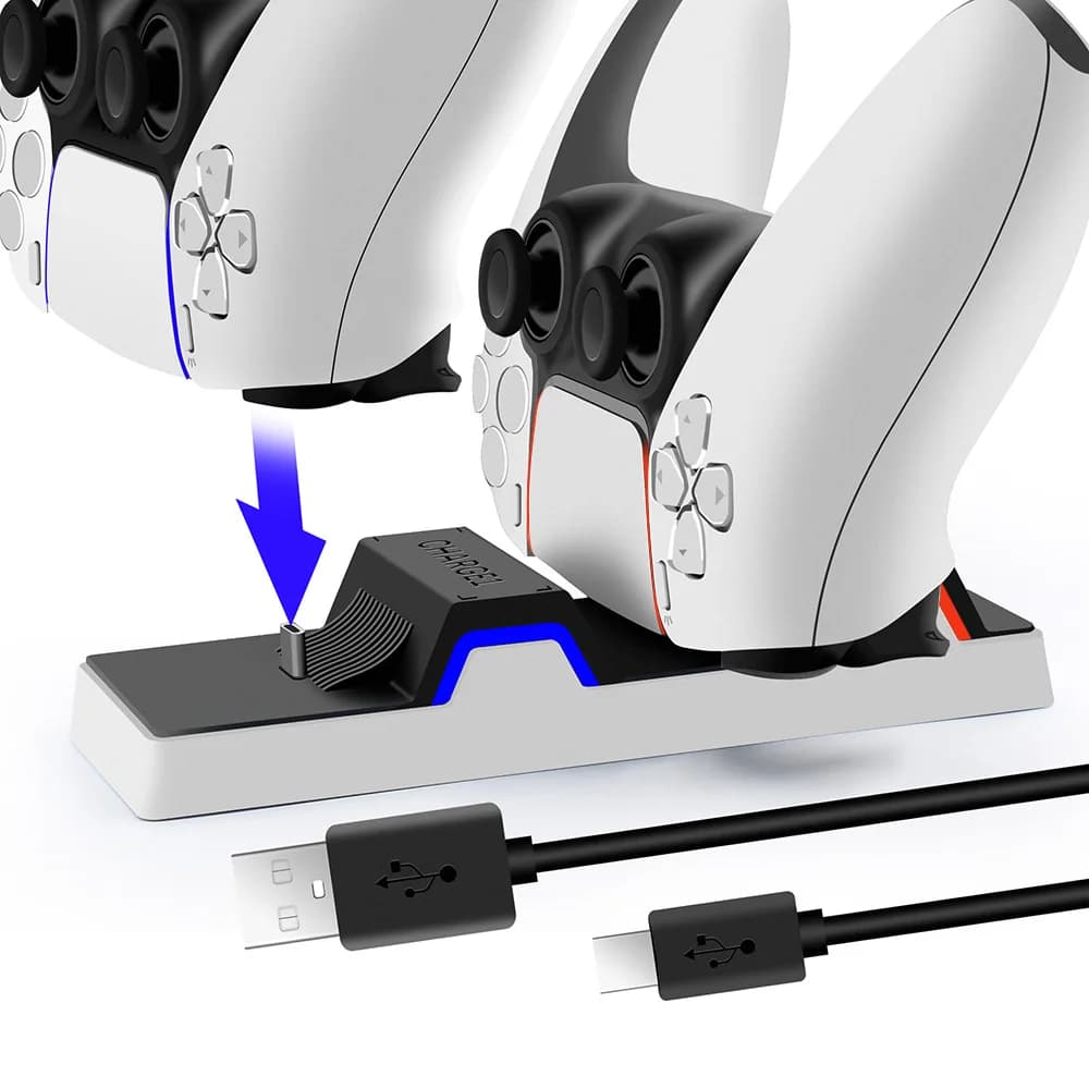 Dual Fast Charger for PS5 Wireless Controller USB 3.1 Type-C Charging Cradle Dock Station for Sony PlayStation5 Joystick Gamepad