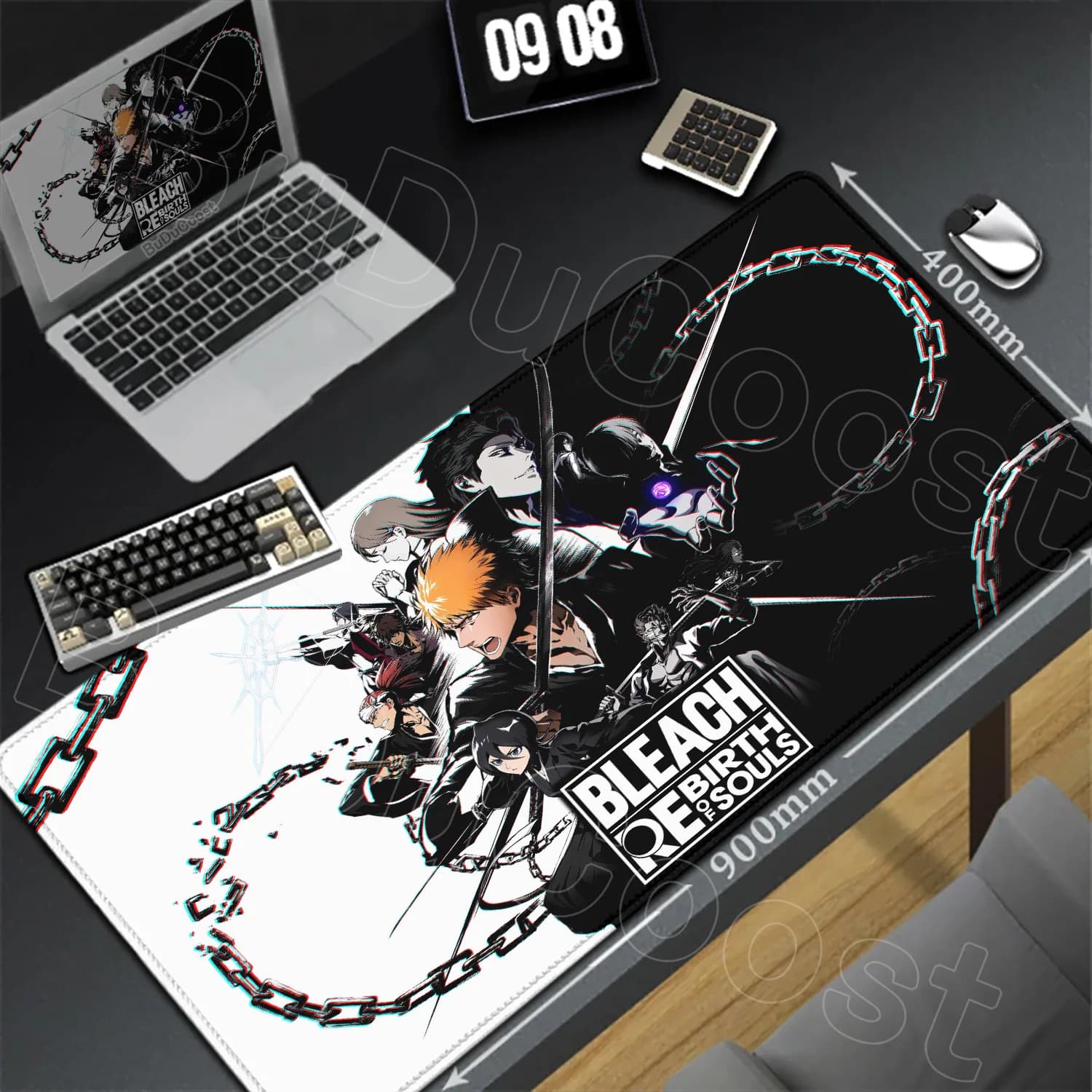 Anime Bleach Mousepad Tastiera grande Tappetino da tavolo Giappone Manga Laptop Ufficio Gomma morbida Tappetino da scrivania Pc Gamer Stampa HD Tappetino per mouse antiscivolo