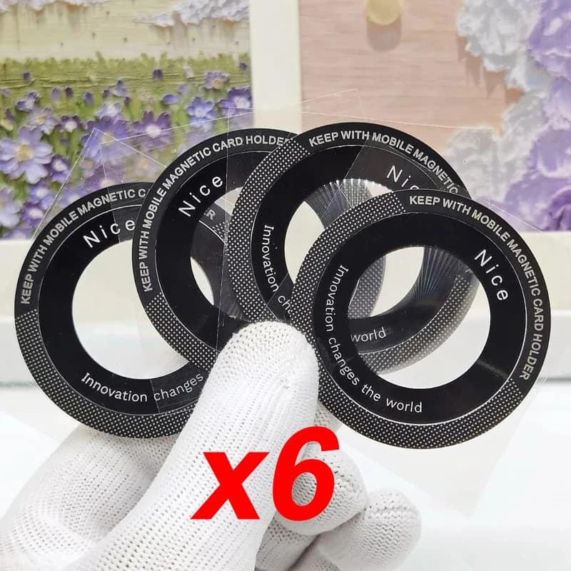 6 pezzi per anello magnetico in metallo Magsafe per telefono supporto adesivo universale in metallo supporto per auto con magnete per piastra di ricarica wireless