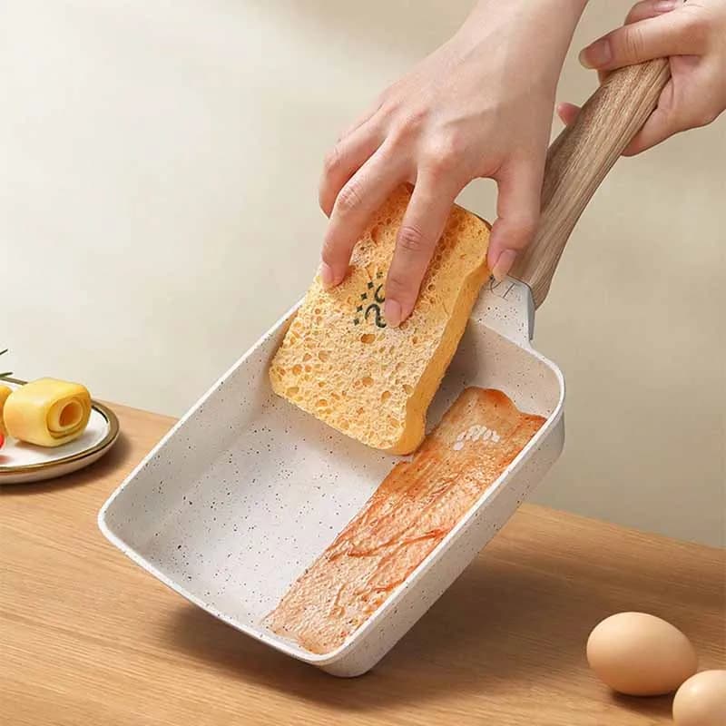 Padella antiaderente da cucina, utilizzata per friggere uova e bistecche, manico resistente al calore, durevole, compatibile con fornelli a gas e a induzione