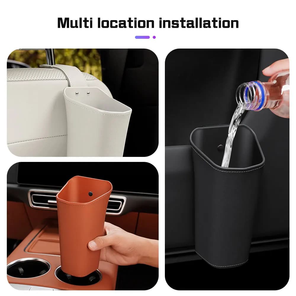 Per Tesla Model 3, Model Y, Model S, Model X: Contenitore portaoggetti in pelle per auto, Pattumiera impermeabile da portiera, Accessori, Portaombrelli da schienale sedile