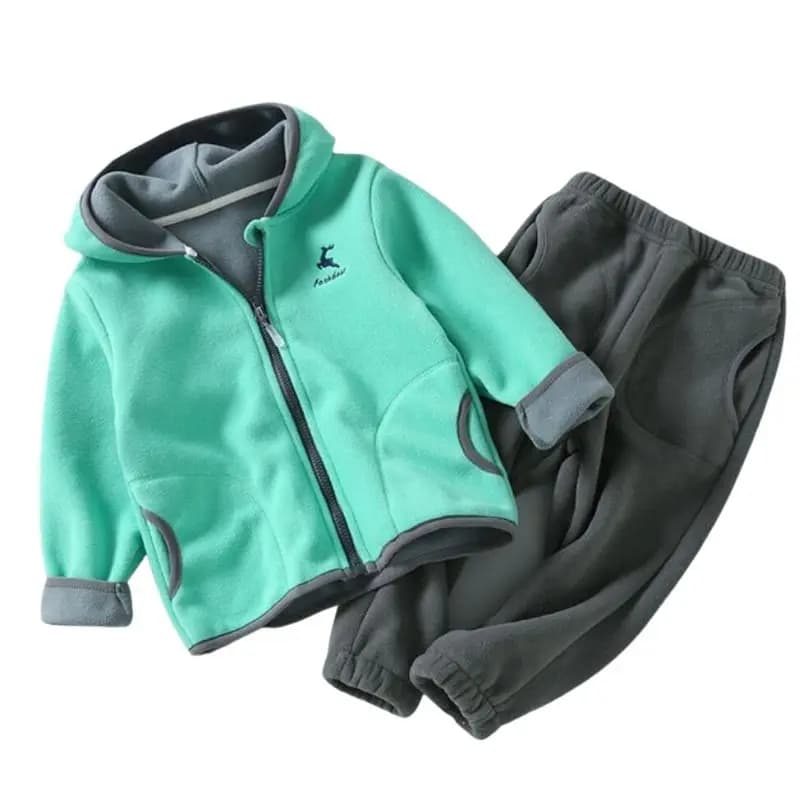 Giacca con cappuccio in pile polare per bambini Autunno Ragazza Manica lunga Abito da ragazzo caldo 2-10 anni Giacca da ragazzo Abbigliamento Maglione Top Pantaloni