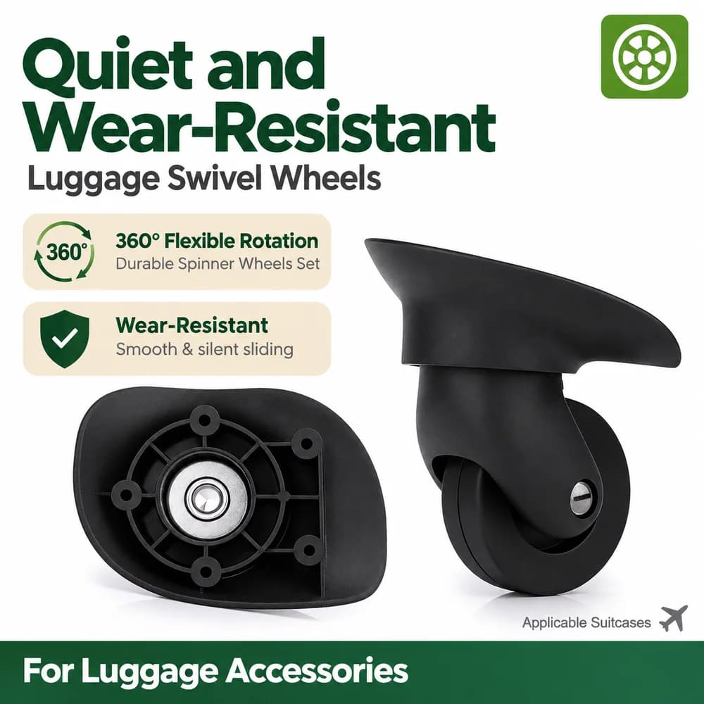 For Crown Luggage Universal Wheel 2452 Travel Case Wheel Replacement Wheel Full Detachable Set K 056A Roller Wheel