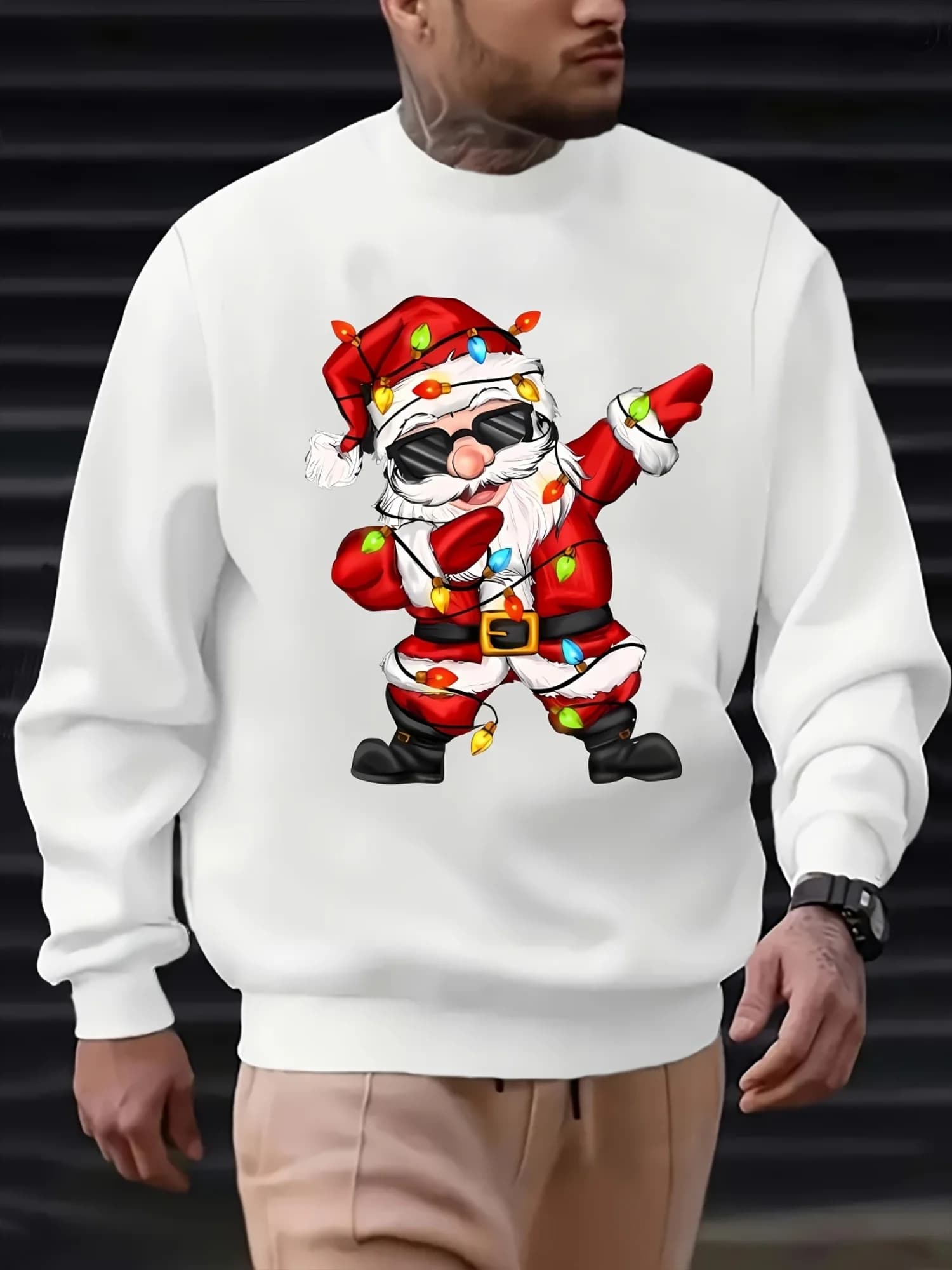 Felpa natalizia da uomo con Babbo Natale che cavalca una motocicletta, felpa con cappuccio a maniche lunghe per feste natalizie, caratterizzata da Natale