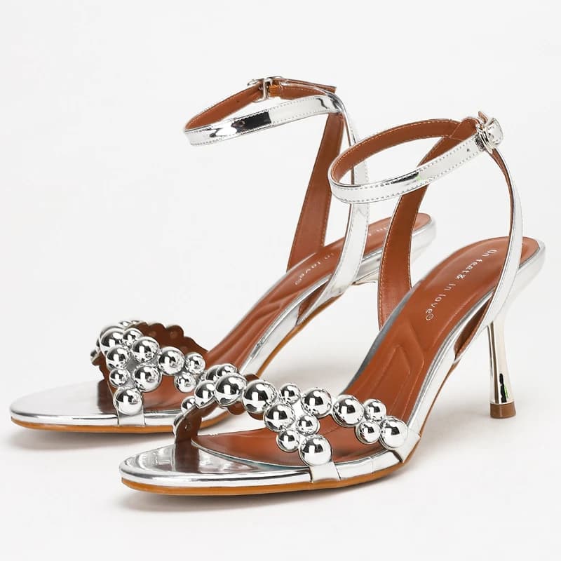 Women's Sexy Signed Slim Heel Sandals Ankle Strap Open Toe Fashion High Heel Shoes Stylish Party Shoes Women's Decolleté