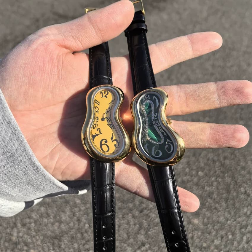 New y2k Fashion Creative Men Women Soft Melting Watch Luxury for Couple Irregular Shape Dial Unique Design Quartz Watch Reloj