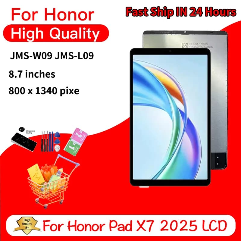 8.7“inch For Huawei Honor Pad X7 2025 JMS-W09 JMS-L09 LCD Display Touch Screen Digitizer Assembly Replacement