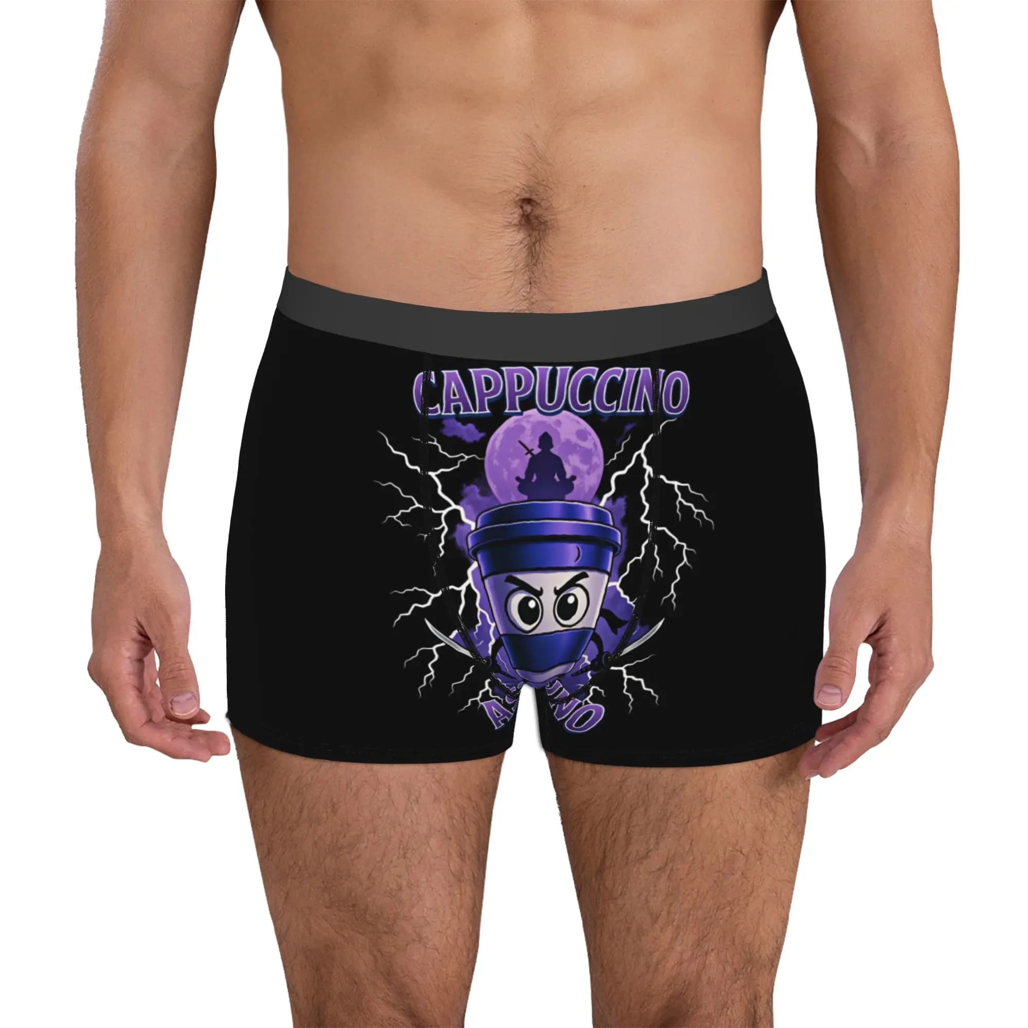 Italian Brainrot Cappuccino Assassino Underwear Male Printed Funny Meme Boxer Shorts Panties Briefs Soft Underpants