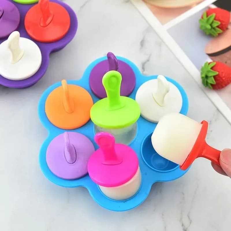 Stampi per ghiaccioli fai-da-te in silicone 1 pezzo - Gelatiera fatta in casa per bambini, Contenitori riutilizzabili per la conservazione degli alimenti
