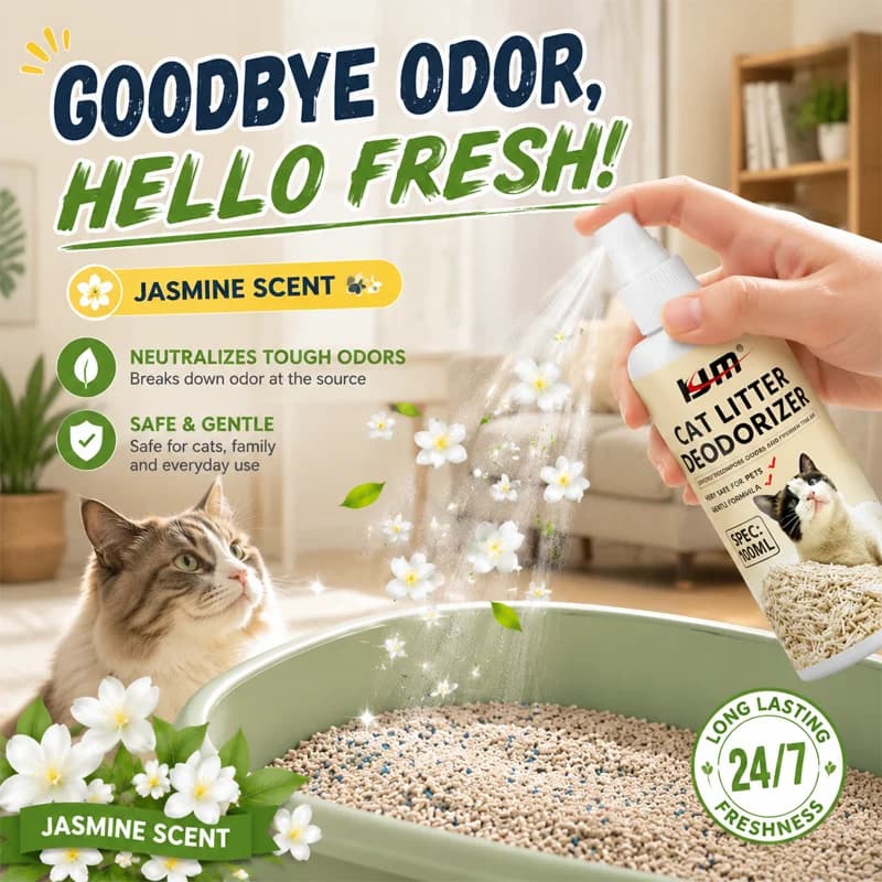 KJM Cat Litter Box Deodorizer Spray 100ml Pet Odor Neutralizer Urine Smell Remover Freshener For Tofu Bentonite Cat Litter