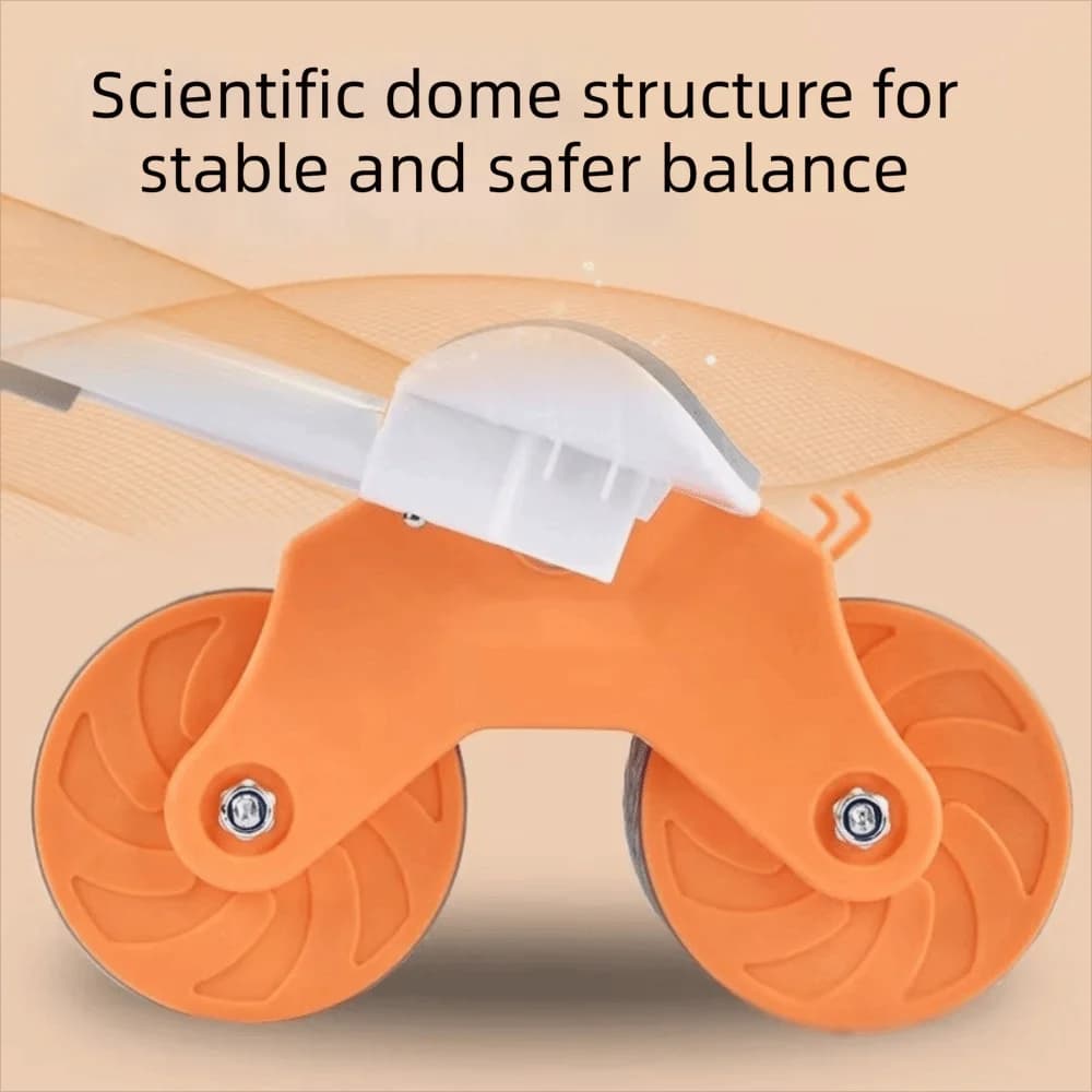 Steel ABS Automatic Rebound Ab Roller Wheel Knee Mat Elbow Support Core Trainer Portable 2-Wheel Fitness Equipment Home Gym