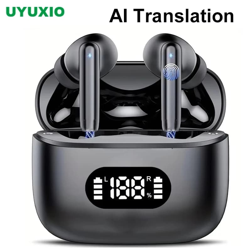 UYUXIA AI Auricolari per translation linguistica Auricolari per translator di accenti 3 in 1 con accenti di 144 lingua Auricolari in tempo reale