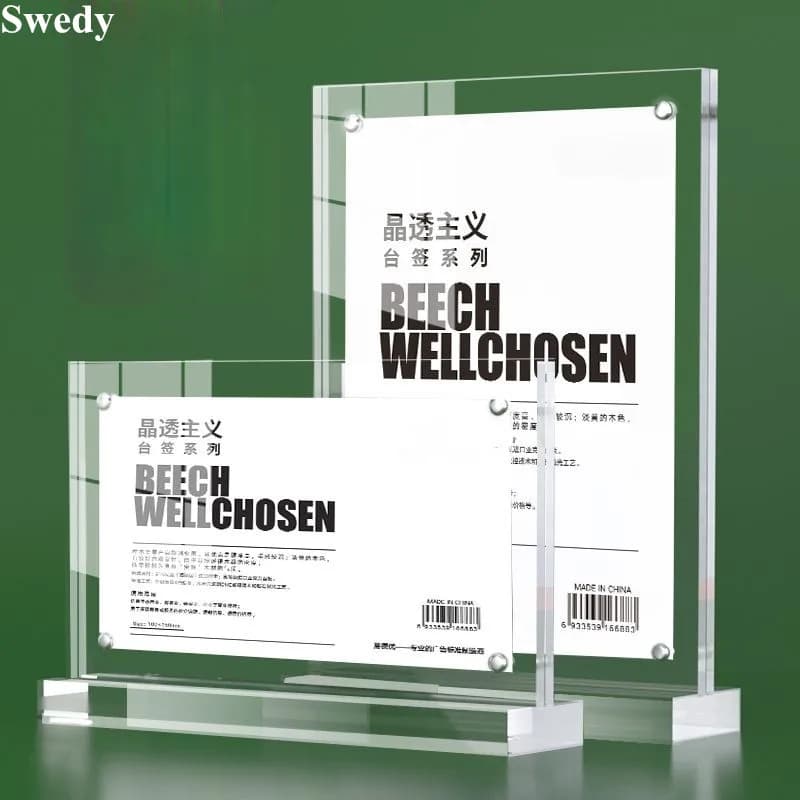 3 Pieces A4 210X297MM Acrylic Sign Holder Display Stand Plastic Menu Paper Price Holder 8.5x11 Inches Photo Picture Poster Frame