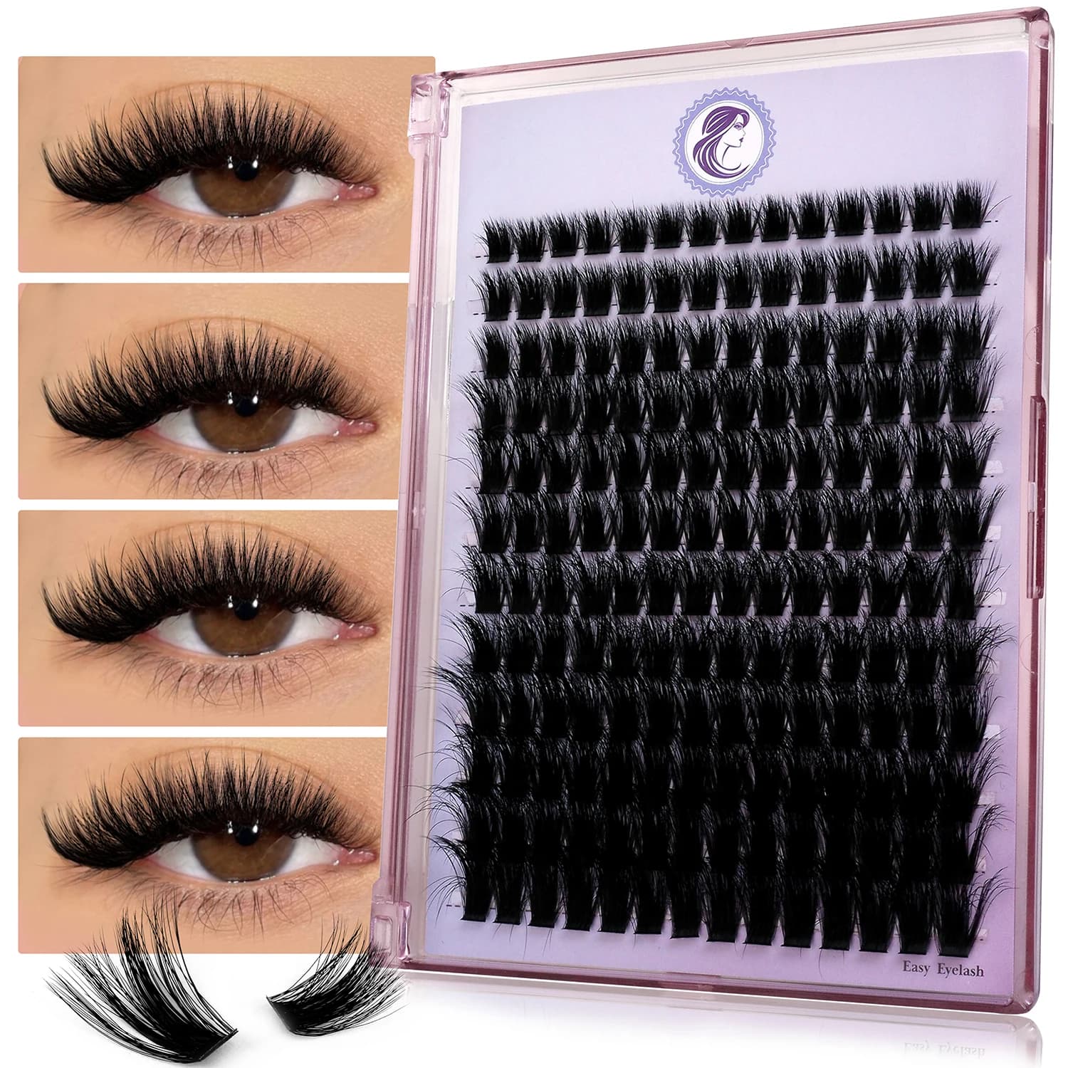 GROINNEYA Fluffy Lash Cluster Estensione ciglia fai da te Soffici volume Ciglia Naturali spesse Ciglia individuali 3D Ciglia finte visone