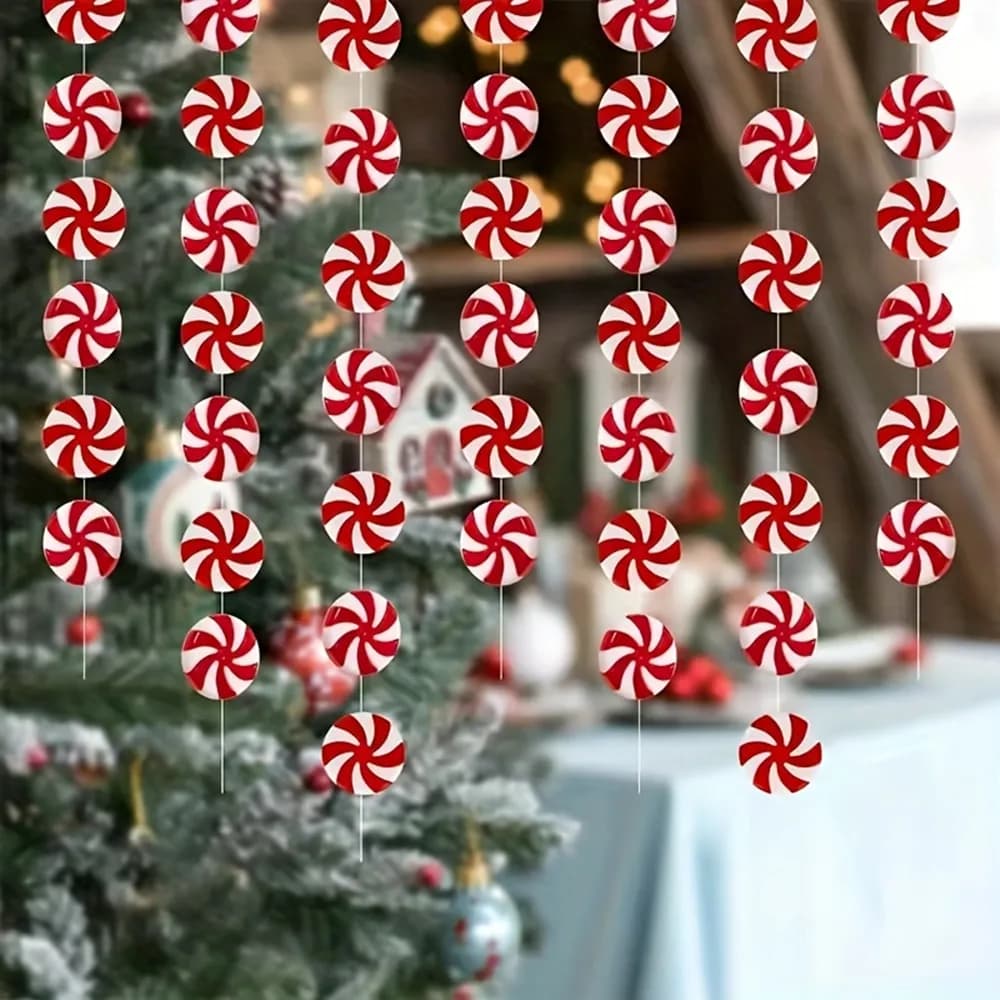 24 pezzi di decorazioni natalizie in acrilico artificiale con bastoncino di zucchero, albero di Natale, ornamenti appesi per decorazioni per feste in casa, accessorio regalo Navidad