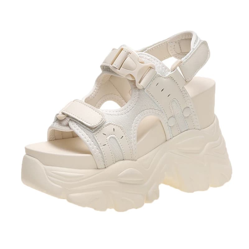 2024 nuova estate alta piattaforma donna sandali fibbia zeppe Bling scarpe moda fuori grosso sandali spiaggia Casual diapositive donna
