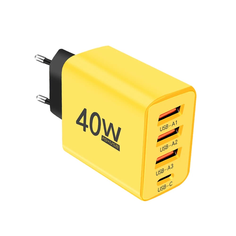Caricabatterie USB tipo C a 4 porte da 40W caricabatterie da parete a ricarica rapida Quick Charge 3.0 per iPhone Samsung Xiaomi Huawei adattatore per cellulare