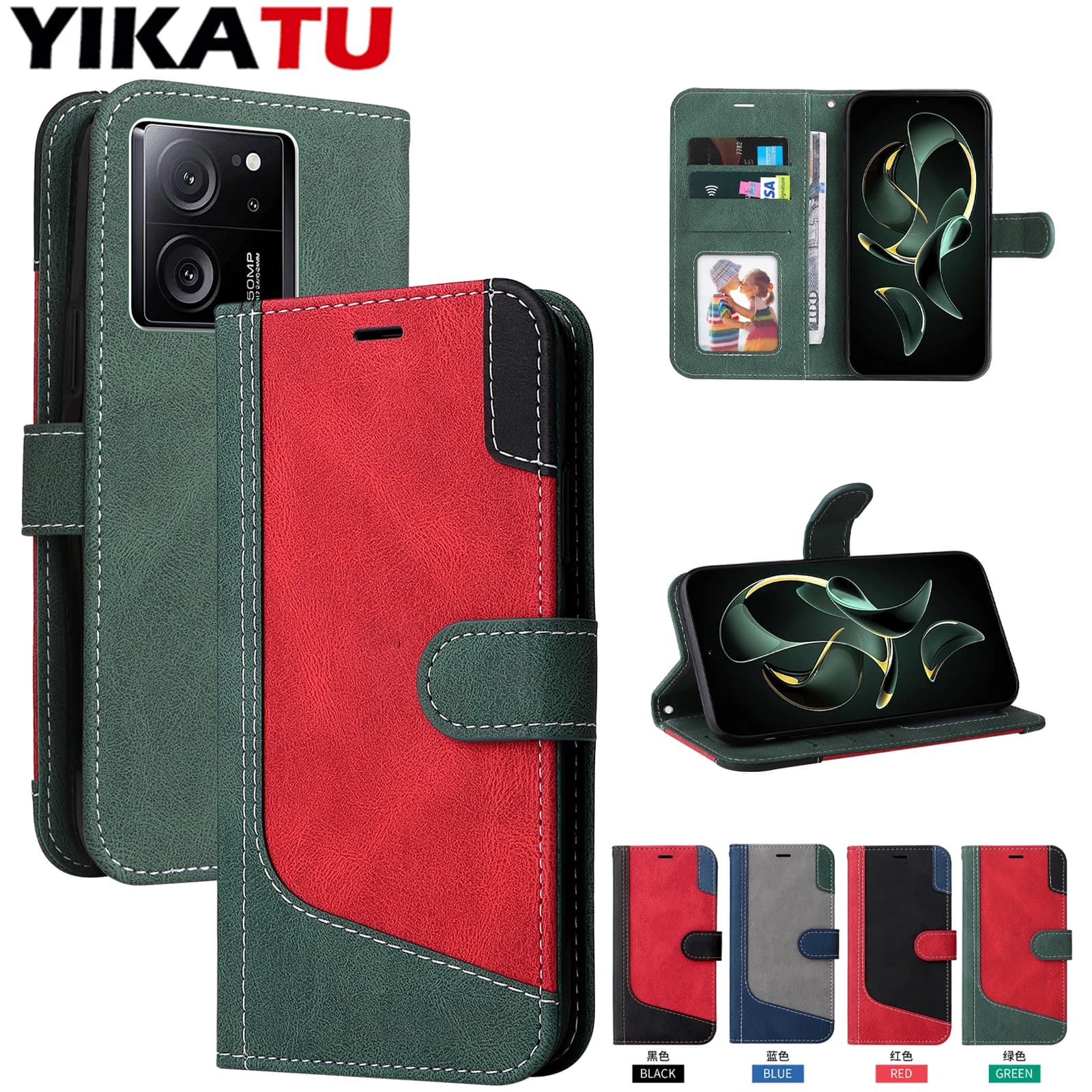 Custodia a portafoglio in pelle con cavalletto per Xiaomi Poco X6 X5 X4 Pro 5G X3 NFC M7 M6 M5S M4 M3 F6 F5 F4 F3 GT Flip Card Slot Cover per telefono