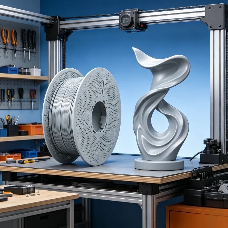 1pc Silk Silver PLA 3D Printer Filament 1.75mm, Neat Precise Wound Spool, Vacuum Sealed, Multi-Style 3D Printing Supply