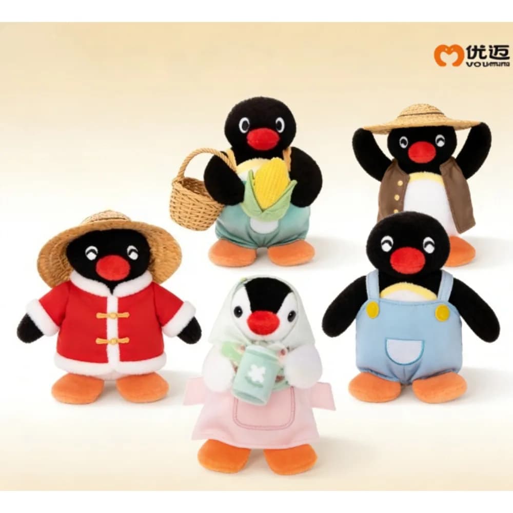 Highly Restored Pingu Cartoon IP, Youmai Happy Farm Series Plush Soft Version, Exquisite Trendy ToyPingu Blind Box, Pingu HotToy