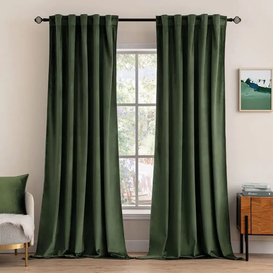 Velvet Curtains 84 Inches 2 Panels, Dark Luxury Curtains for Bedroom & Living Room, Thermal Insulation, Dragging for Windows Super Soft