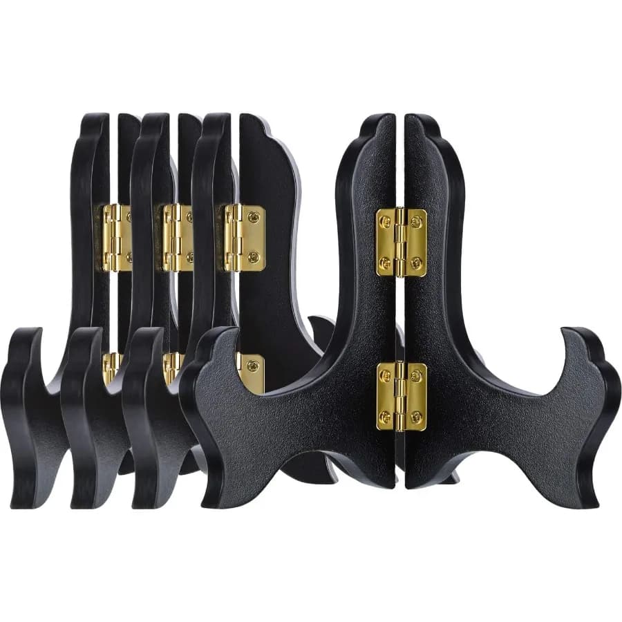 4 confezioni di espositori in legno, supporti per lastre tive, per espositori, supporti per cornici, cavalletti neri, 4 pollici