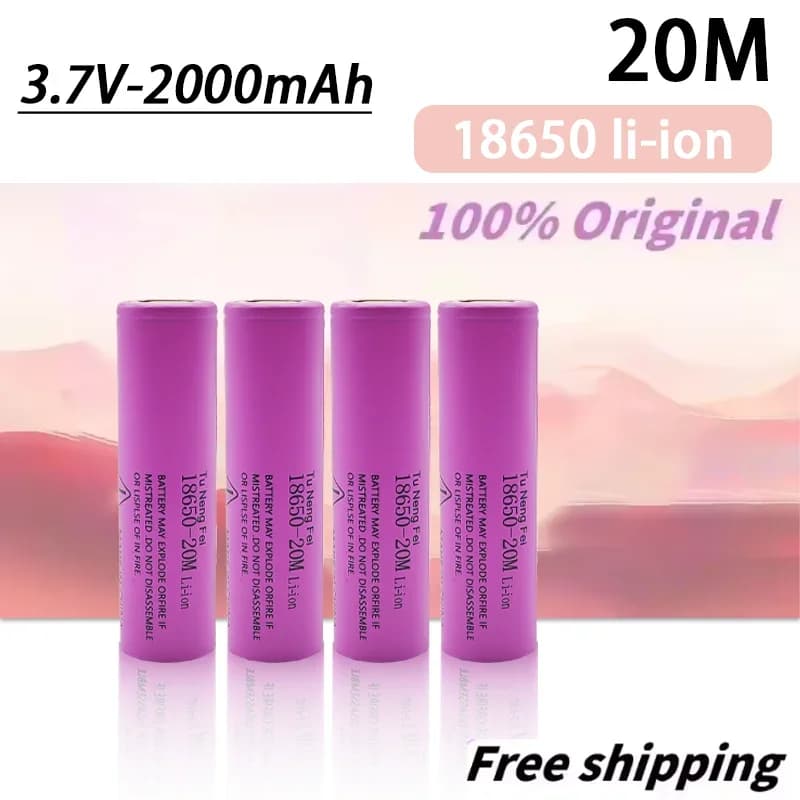 Nuova Batteria 2026 18650 3.7V 2000mAh Ricaricabile NCR18650-20M Utilizzabile per Torcia, Spazzolino Elettrico, Fotocamera, Giocattoli