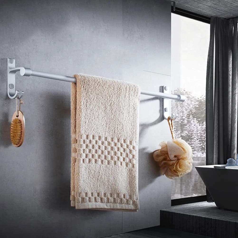 Portasciugamani da Parete in Alluminio Lucidato da 48 Cm, Resistente alle Deformazioni, Design Moderno ed Elegante per Bagno
