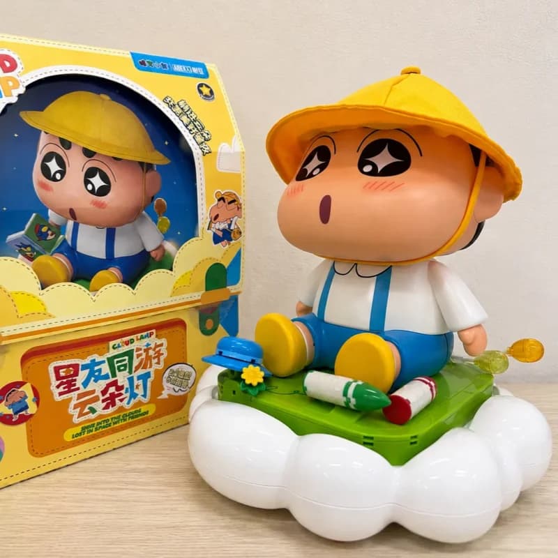 Areax Crayon Shin Chan Building Block Blind Box Tap Light Brick Assembly Touch Night Lamp Desk Decoration Item Surprise Gifts