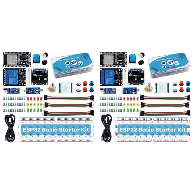 【ULTIMA OCCASIONE】2X Kit di Avvio ESP32 per Scheda di Sviluppo IoT WiFi ESP32 ESP-32S, Kit Didattico Fai-da-te con Tutorial per Arduino I